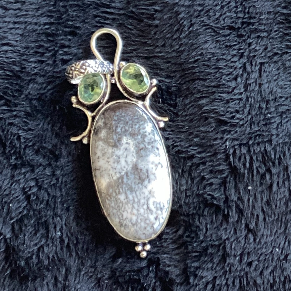 Jasper and peridot pendant